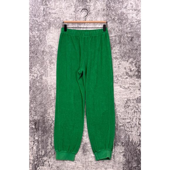 Suzie Kondi Pants Small Womens The Tinos Slim Track Jogger In Green Terry - Picture 1 of 7